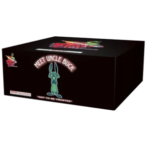 Black box with cartoon rabbit illustration.