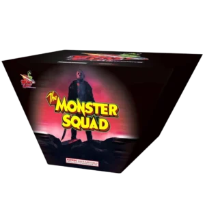 The Monster Squad" fireworks box packaging.